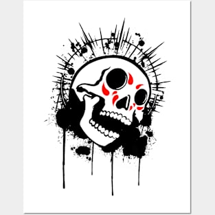 Skull Paint punk Posters and Art